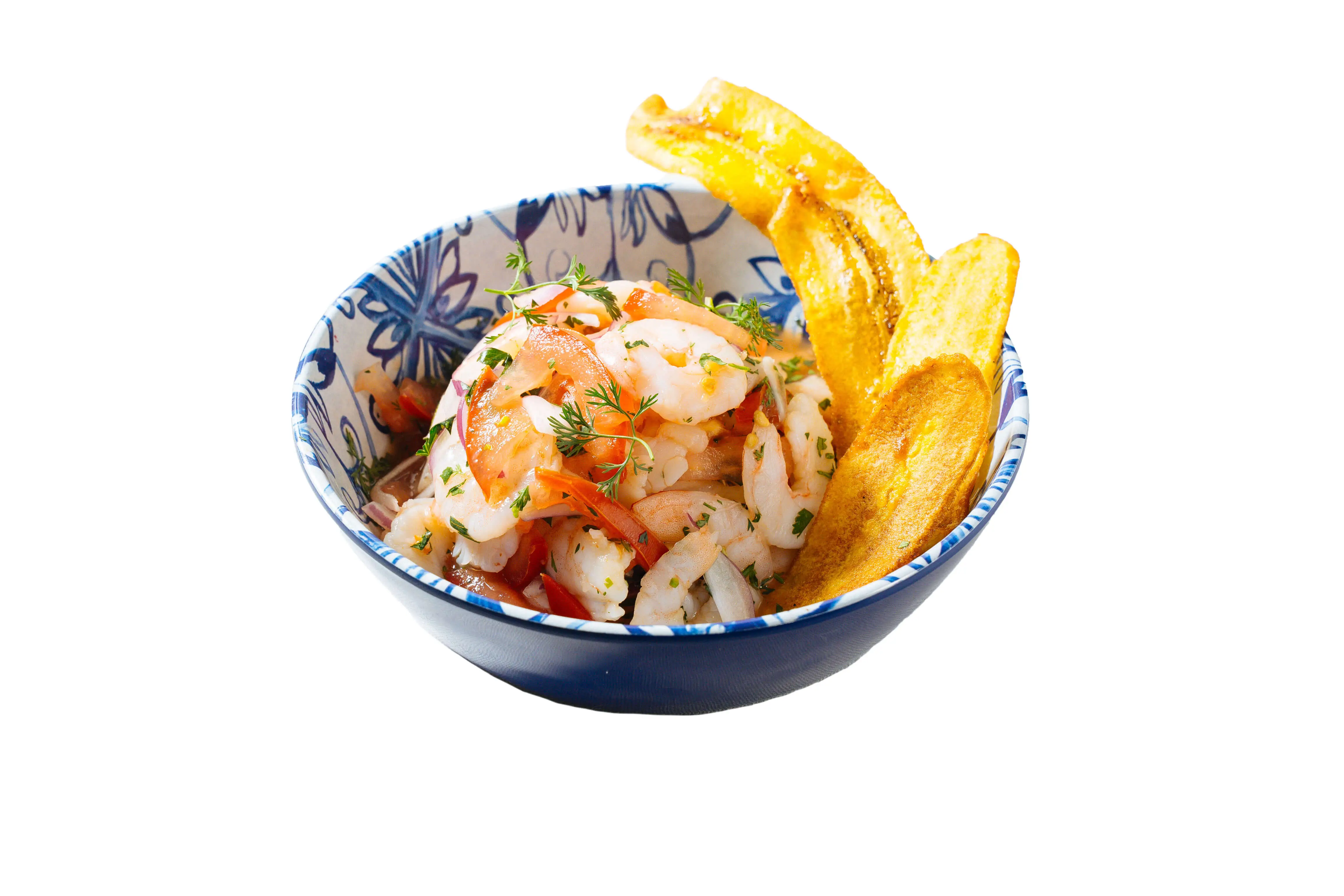Ecuadorian Shrimp Ceviche with Plantain Chips